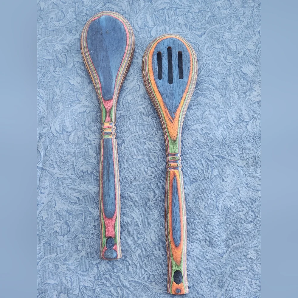 Pakkawood Colorful Wooden Kitchenware Spoon Set